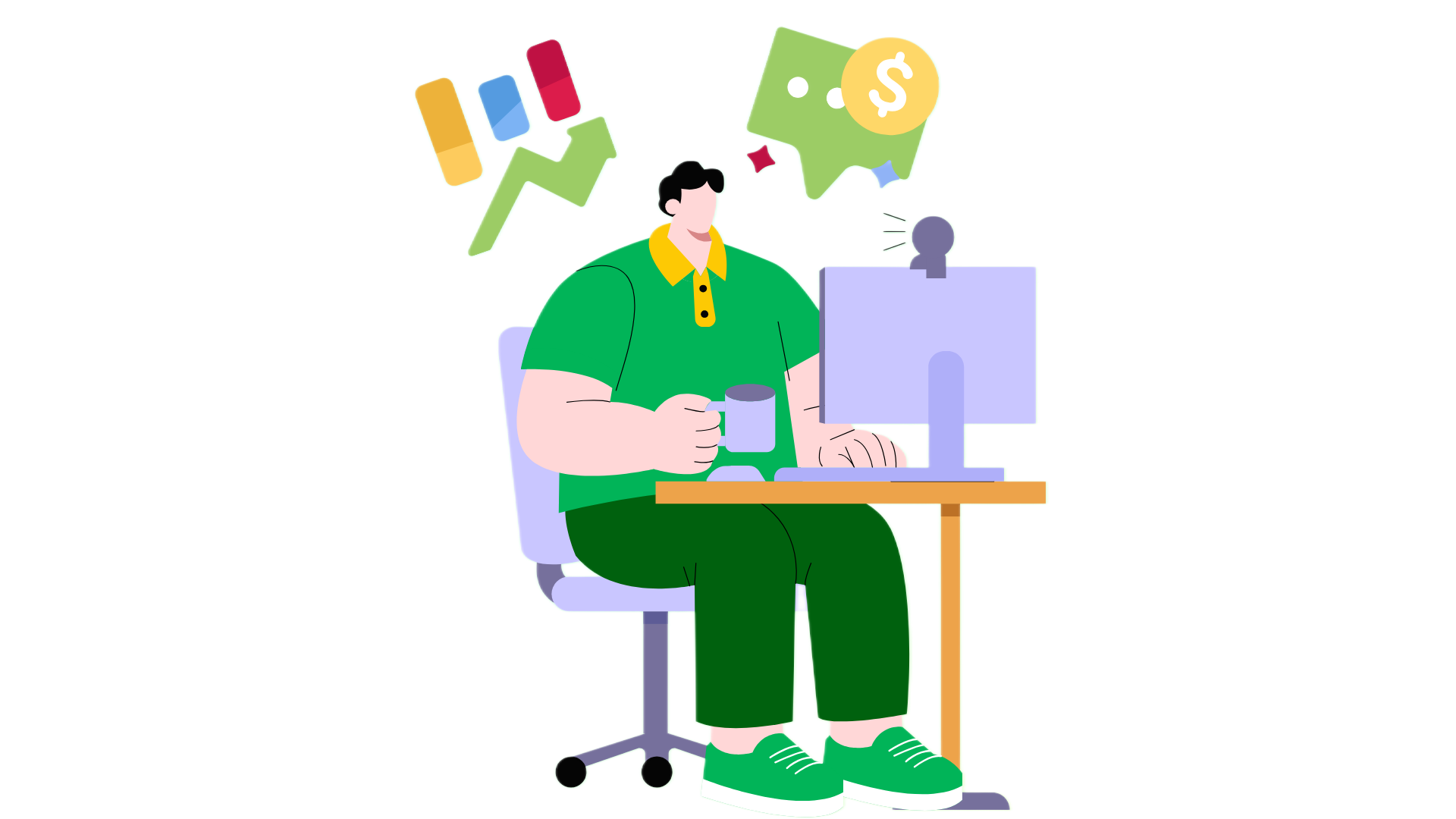 Green Yellow and Blue Creative Illustrative Digital Marketing Presentation-Picsart-BackgroundRemover